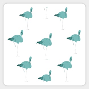 Blue Flamingos Sticker